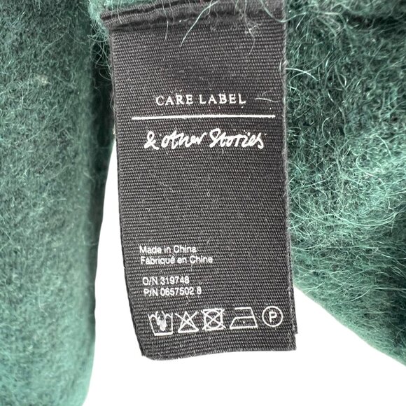 & Other Stories Green Mohair Blend Mockneck Sweater Size Small - Picture 13 of 14